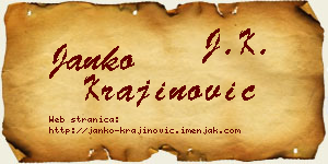 Janko Krajinović vizit kartica